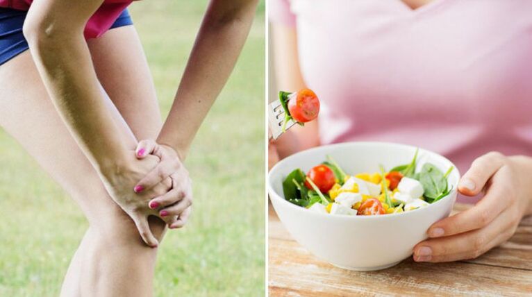insalata di verdure per l'artrite al ginocchio